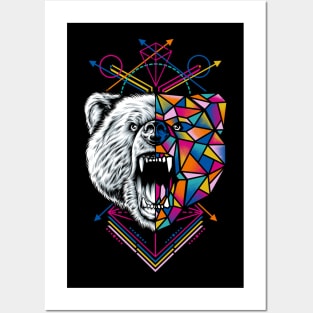 Geometric Bear Posters and Art